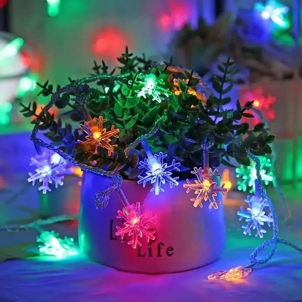 1pc, Snowflake Lights Christmas Decorations